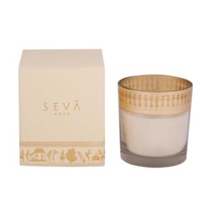 SEVA HOME Enchante Scented Candle - Dil Se (Saffron Silk - Dance) | Warli Art Design | 25H Burn | Natural Soy Wax | Cultural Home Décor & Luxury Gifting