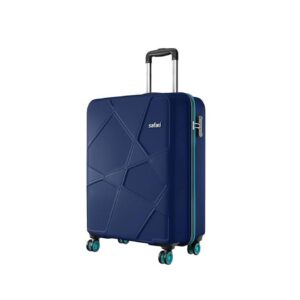Safari Pentagon Pro 8 Wheels Spinner Checkin Trolley Bag, Hard Case Polypropylene 360º Wheeling Luggage for Men & Women, Suitcase Bag for Travel, Cyan, 65 cm, Medium Size