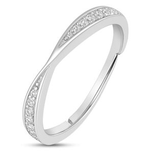 ZAVYA 925 Pure Silver Finger Ring Rhodium Plated Minimal Ring Jewelry For Women | Gifts for Women & Girls | With Certificate of Authenticity and 925 Hallmark